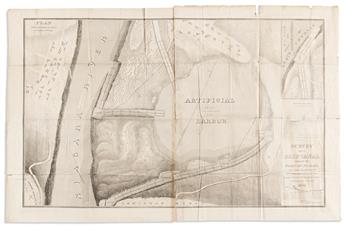 (CANALS.) William G. Williams, U.S. Topographical Engineer. 2 large engraved plans of a proposed canal system